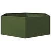 vidaXL Jardini&egrave;re vert olive hexagone 138x120x45 cm acier
