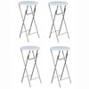 vidaXL Table de bar 4 pcs avec dessus de table en MDF Blanc