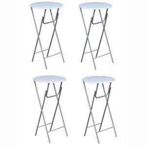 vidaXL Table de bar 4 pcs avec dessus de table en MDF Blanc
