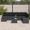 vidaXL Ensemble de canap&eacute; de jardin avec coussin 9 pcs Noir Poly rotin