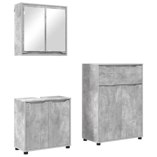 vidaXL Ensemble de mobilier de salle de bain 3 pcs Gris b&eacute;ton