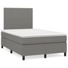 vidaXL Sommier &agrave; lattes de lit avec matelas Gris fonc&eacute; 120x200cm Tissu