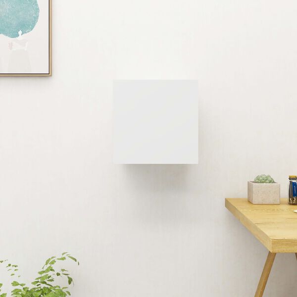 vidaXL Meuble TV mural Blanc brillant 30,5x30x30 cm