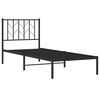 vidaXL Cadre de lit métal sans matelas avec tête de lit noir 80x200 cm