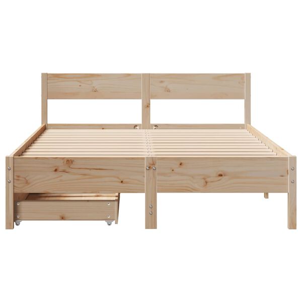 vidaXL Cadre de lit sans matelas 140x190 cm bois de pin massif