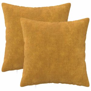 vidaXL Coussin avec oreiller HEERLEN 2 pc Jaune Fleece en microfibre
