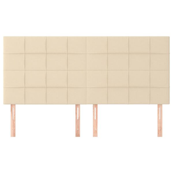 vidaXL T&ecirc;te de lit Cr&egrave;me 200x5x118/128 cm Tissu
