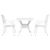 vidaXL Ensemble de tables de jardin 3 pcs Blanc Aluminium coul&eacute;