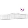 vidaXL Paniers à gabions arqués 2 pcs 400x50x60/80 cm Fer galvanisé