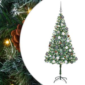 vidaXL Sapin de No&euml;l artificiel avec 300 LED Vert 180 cm PVC et Acier