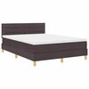 vidaXL Lit à ressorts avec matelas Marron foncé 140 x 190 cm tissu