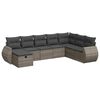 vidaXL Salon de jardin 8 pcs avec coussins gris r&eacute;sine tress&eacute;e
