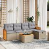 vidaXL Salon de jardin avec coussins 6pcs m&eacute;lange beige r&eacute;sine tress&eacute;e