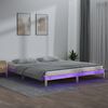 vidaXL Cadre de lit &agrave; LED sans matelas 140x190 cm bois massif