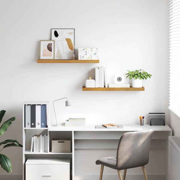 vidaXL &Eacute;tag&egrave;re Murale 2 pcs Beige 80 x 23,5 x 4 cm Bois d'ing&eacute;nierie