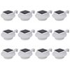 vidaXL Lampes solaire &agrave; LED d'ext&eacute;rieur pour cl&ocirc;ture 12 pcs Blanc