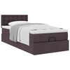 vidaXL Lit ottoman avec matelas marron fonc&eacute; 90x200 cm tissu