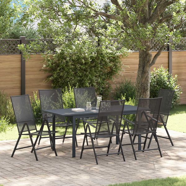 vidaXL Ensemble de salle à manger pour jardin 7 pcs Anthracite Acier