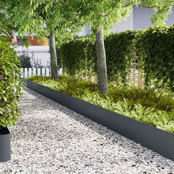 vidaXL Bordure de Pelouse 10 pcs Anthracite 100 x 0.05 x 20 cm