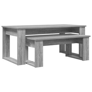 vidaXL Ensemble de tables basses 2 pcs Gris Sonoma Bois d'ing&eacute;nierie