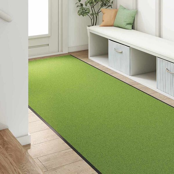 vidaXL Tapis d'entr&eacute;e Autre Vert et Noir 120 x 400 cm Polyamide et PVC