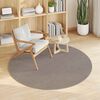 vidaXL Tapis de surface Rond LUGO Taupe &Oslash; 120 CM Polyester