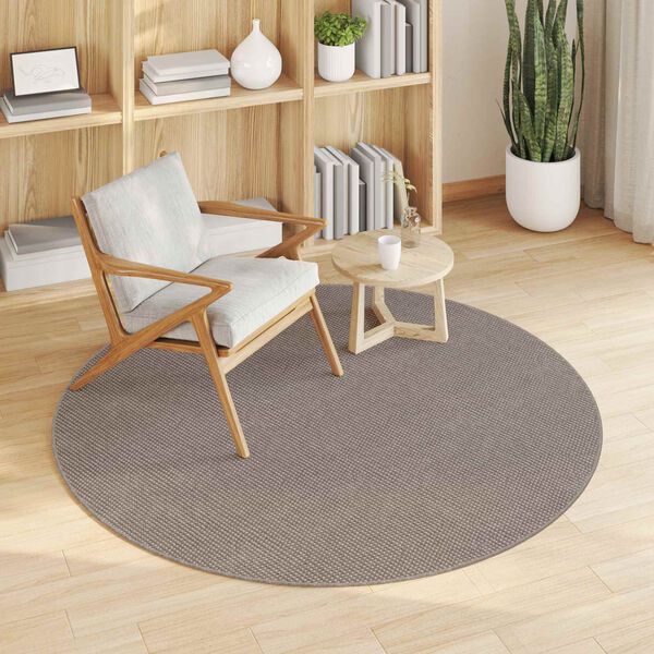 vidaXL Tapis de surface Rond LUGO Taupe &Oslash; 120 CM Polyester