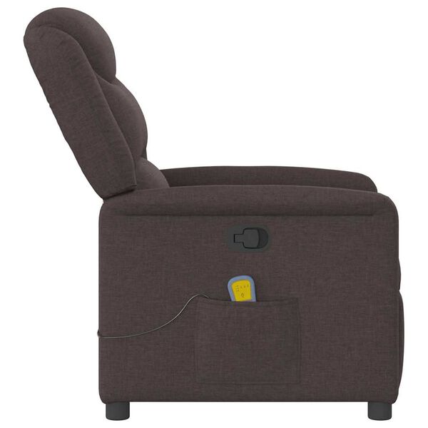 vidaXL Fauteuil de massage inclinable Marron foncé Tissu