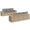 vidaXL Salon de jardin avec coussins 7 pcs beige r&eacute;sine tress&eacute;e