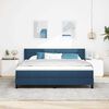 vidaXL Lit &agrave; ressorts avec matelas Bleu 200 x 180 cm Polyester