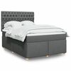 vidaXL Sommier &agrave; lattes de lit avec matelas Gris fonc&eacute; 140x200cm Tissu