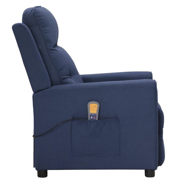 vidaXL Fauteuil de massage Bleu Tissu