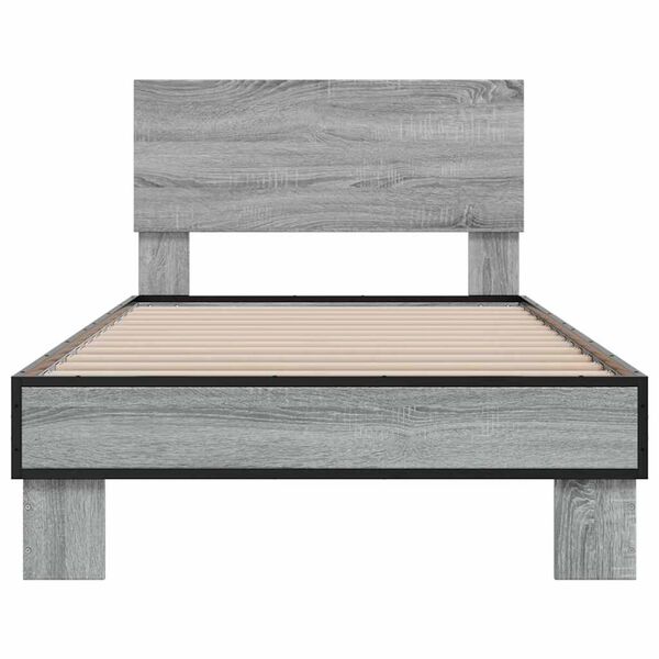 vidaXL Cadre de lit sans matelas sonoma gris 75x190 cm