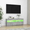 vidaXL Meuble TV avec lumières LED gris béton 100x35x40 cm