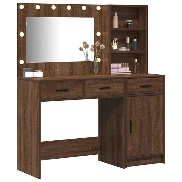 vidaXL Table de Toilette avec tiroir 2 pcs Marron 78.5 x 41 x 135 cm