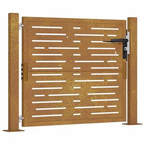 vidaXL Portail de jardin 105 x 105 cm en acier Corten, design carré