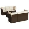 vidaXL Salon de jardin avec coussins 7 pcs marron r&eacute;sine tress&eacute;e