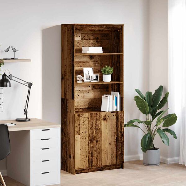 vidaXL Buffet haut vieux bois 70x35x180 cm bois d'ing&eacute;nierie