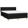 vidaXL Sommier &agrave; lattes de lit avec matelas Noir 140x190 cm Tissu