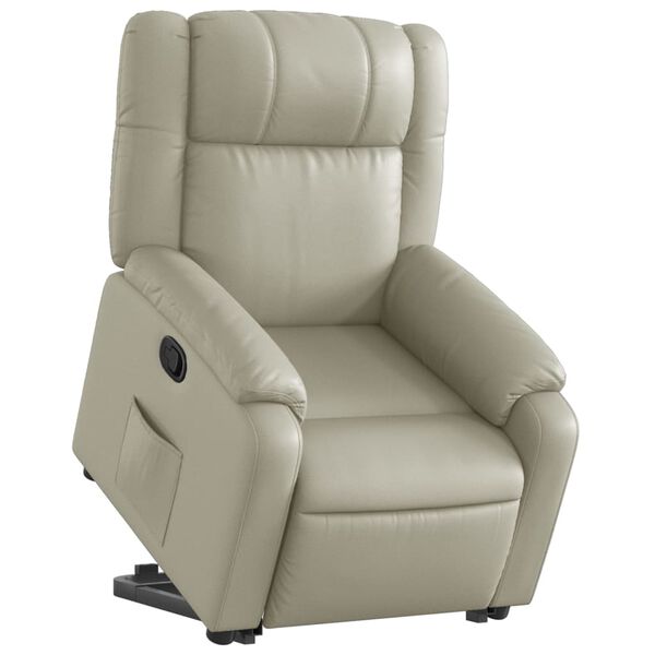 vidaXL Fauteuil inclinable Crème Similicuir