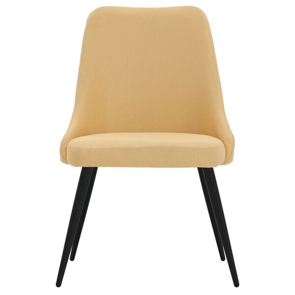 vidaXL Chaises &agrave; manger lot de 4 jaune tissu