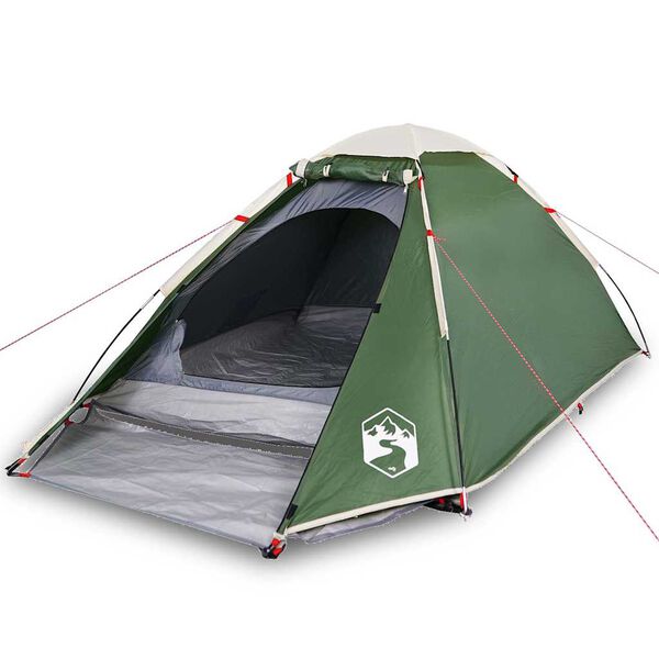 vidaXL Tente de camping &agrave; d&ocirc;me 2 personne vert imperm&eacute;able