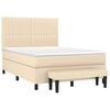 vidaXL Sommier &agrave; lattes de lit avec matelas Cr&egrave;me 140x190 cm Tissu