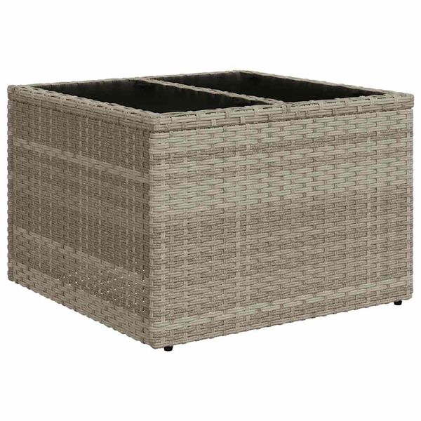 vidaXL Salon de jardin 5 pcs avec coussins gris clair r&eacute;sine tress&eacute;e