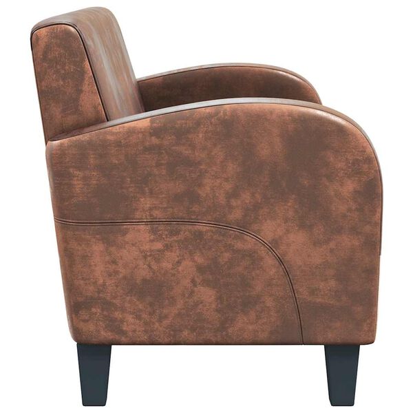 vidaXL Canap&eacute; &agrave; 2 places Daim synth&eacute;tique Marron