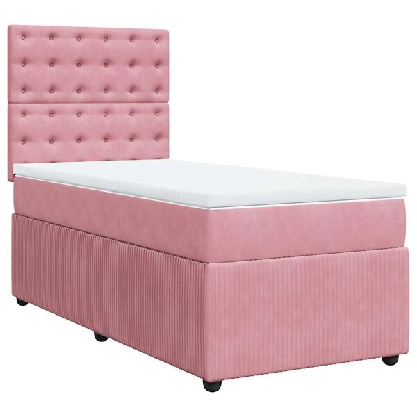 vidaXL Sommier &agrave; lattes de lit et matelas Rose 80x200 cm Velours