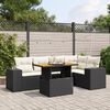vidaXL Salon de jardin 6 pcs avec coussins noir r&eacute;sine tress&eacute;e