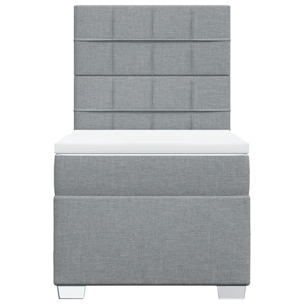vidaXL Sommier &agrave; lattes de lit avec matelas Gris clair 100x200cm Tissu