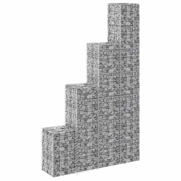 vidaXL Lits sur&eacute;lev&eacute;s en gabion 4 pcs 30x30x50/100/150/200 cm Fer