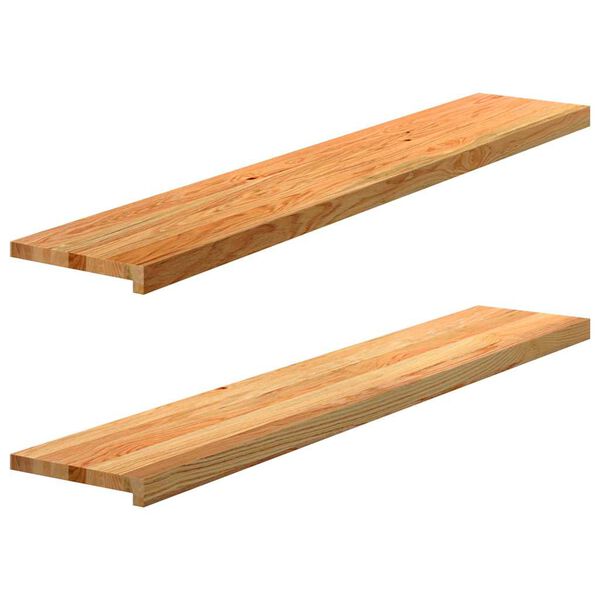 vidaXL Appuis de fen&ecirc;tre 2 pcs marron clair bois de ch&ecirc;ne massif